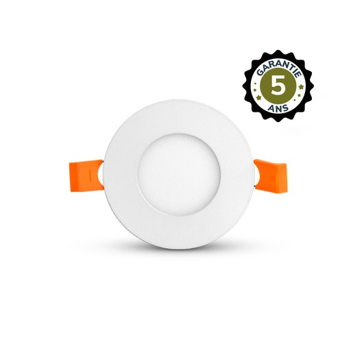 [100077] Plafonnier LED Blanc Ø90 3W 3000K GARANTIE 5 ANS