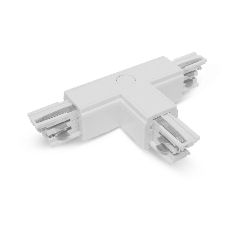 Connecteur Triphase Forme T Circuit Intérieur Droit Blanc