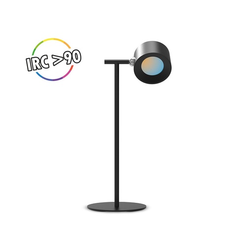 [100864] DESKTOP LAMP ROUND BLACK 2W CCT IRC90 DIM