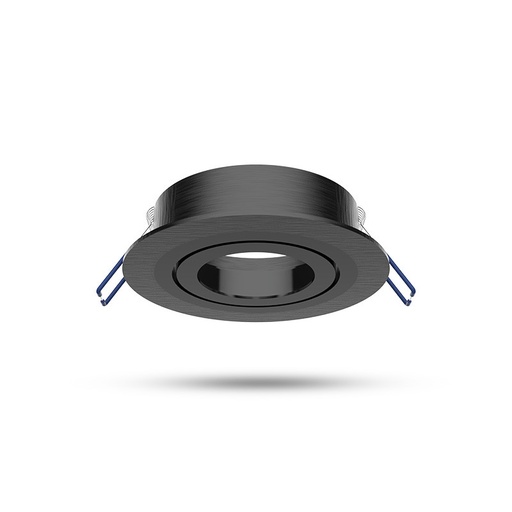 [77120] SUPPORT SPOT ROND KANTELBAAR/DRAAIBAAR ZWART Ø92 mm