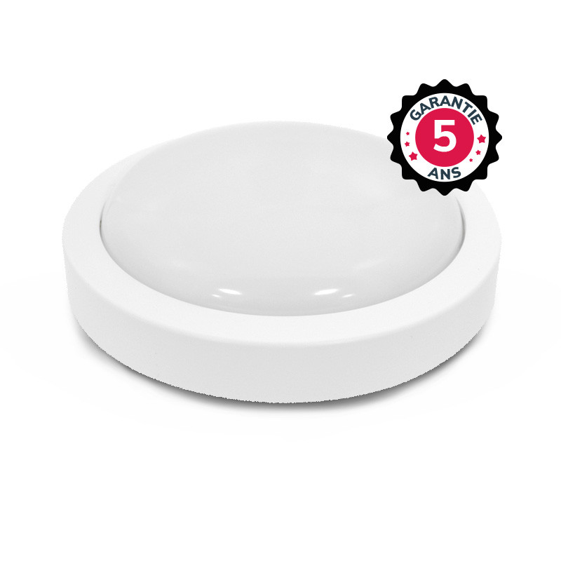 Plafonnier LED Blanc Ø190 12W 4000K + Détecteur RF