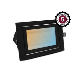 [100346] Ledspot vierkant, Zwart, richtbaar en met voeding 32/38W CCT - 5 jaar garantie