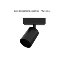 [101070] ARMATUUR PLAFOND / WAND ZWART 1 SPOT GU10