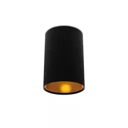 [6811] Spot Opbouw GU10 (zonder lamp) cilinder Zwart / Gouden