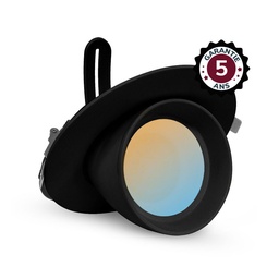 [767441] Spot LED Escargot Rond Inclinable et Orientable Noir 38W CCT GARANTIE 5 ANS