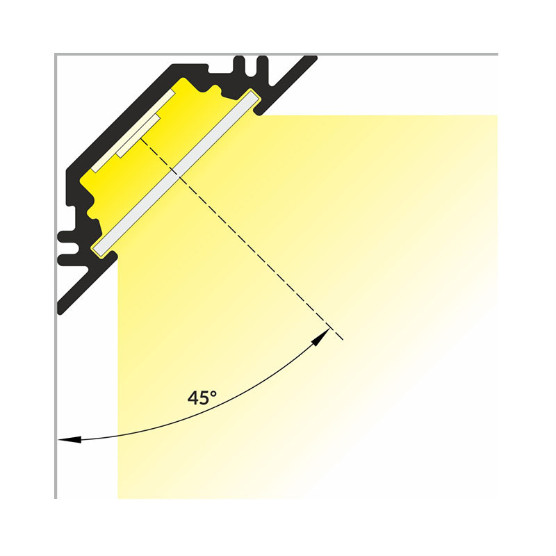 Profiel hoek 45 ° geanodiseerd aluminium 2m voor led strips