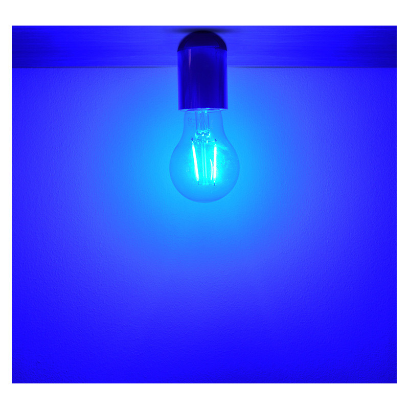 Lamp LED E27 Filament 2W Blauw