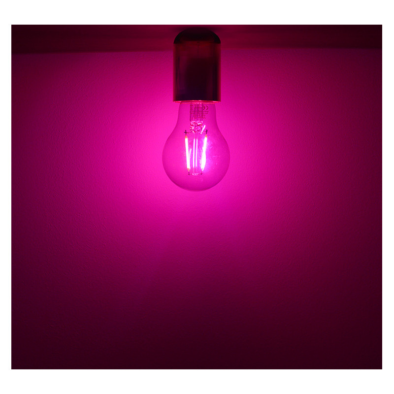 Lamp LED E27 Filament 2W Roze