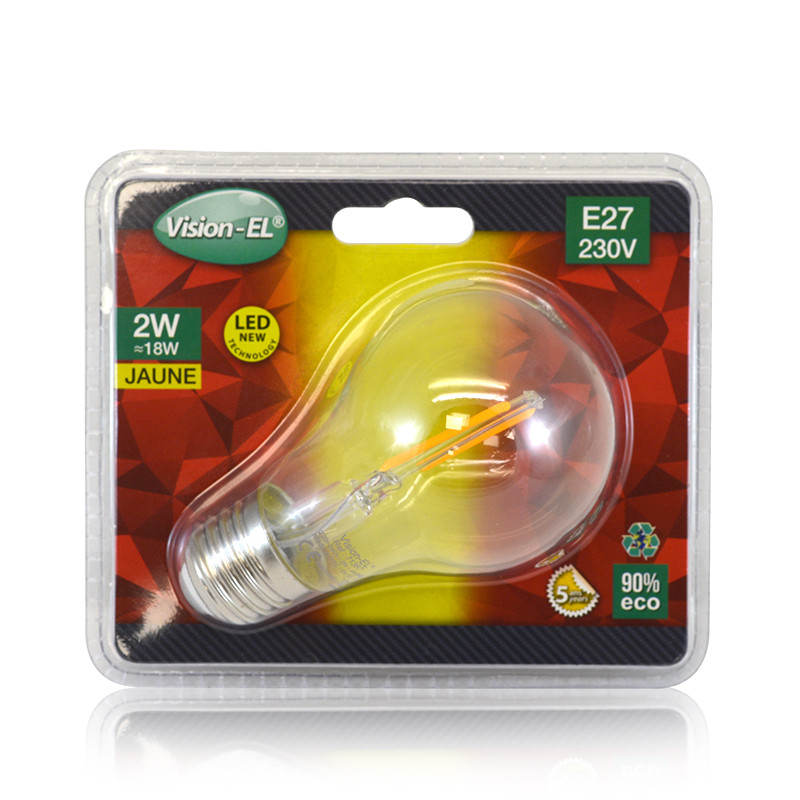 Lamp LED E27 Filament 2W Jaune