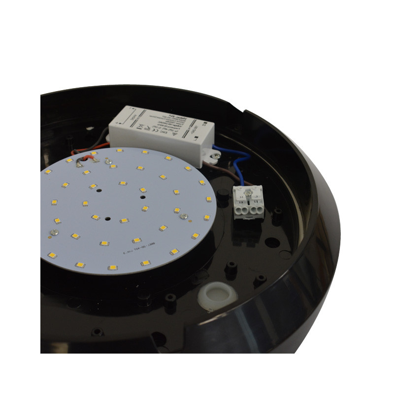 LED Hublot + Detector RF Ø300 18W 1450LM 4500K IP65 Zwart