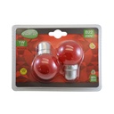 LED lamp B22 Bulb 1W Rood Blister x 2