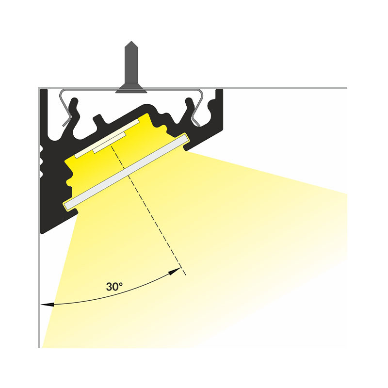 LED PROFILE ALU ANGLE 30° 2000MM
