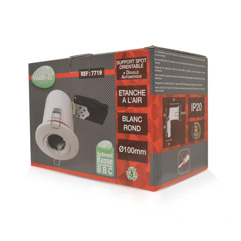 Support plafond BBC Rond Oriënteerbaar Wit met snelverbinding Ø100 mm