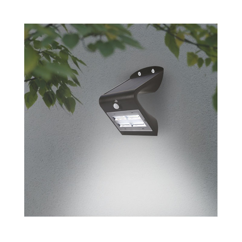 SOLAR LED-WALL-3,2W-SENSOR-BLACK