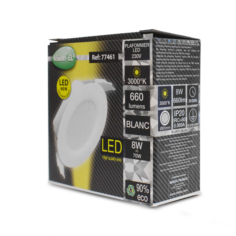 ROUND PANEL-LED-85MM-8W-3000K-WHITE