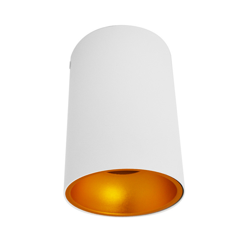 Spot Opbouw GU10 (zonder lamp) cilinder Wit / Gouden