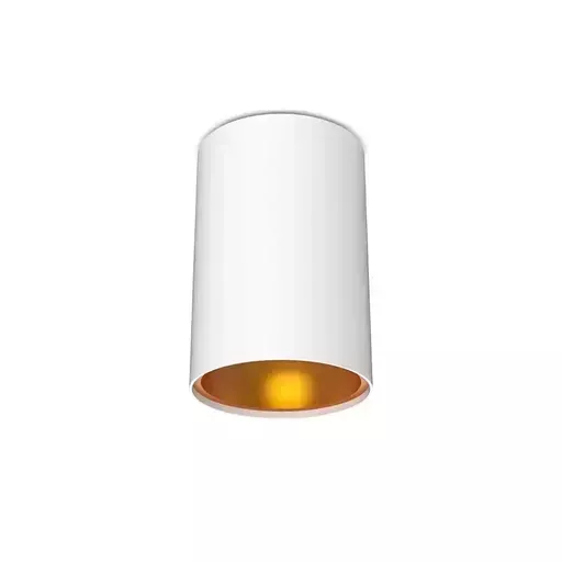 [6810] Spot Opbouw GU10 (zonder lamp) cilinder Wit / Gouden