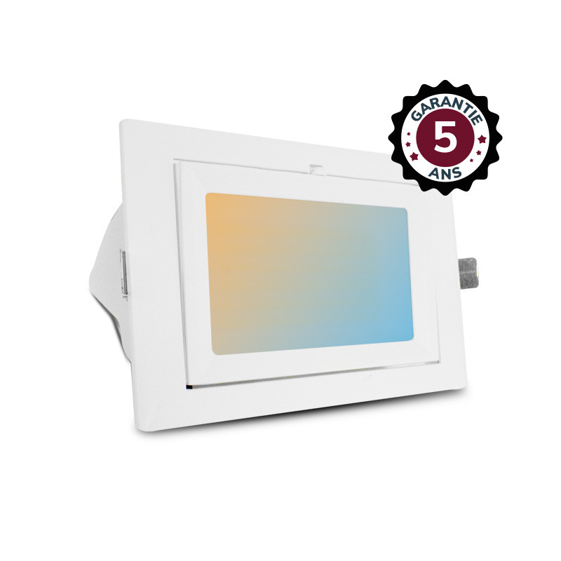Ledspot vierkant, Wit, richtbaar en met voeding 32/38W CCT - 5 jaar garantie