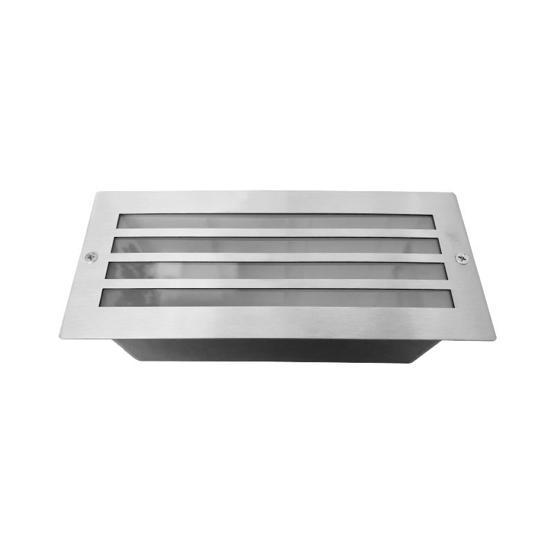 Inbouw LED spot E27 Rechthoek Raster Inox 304