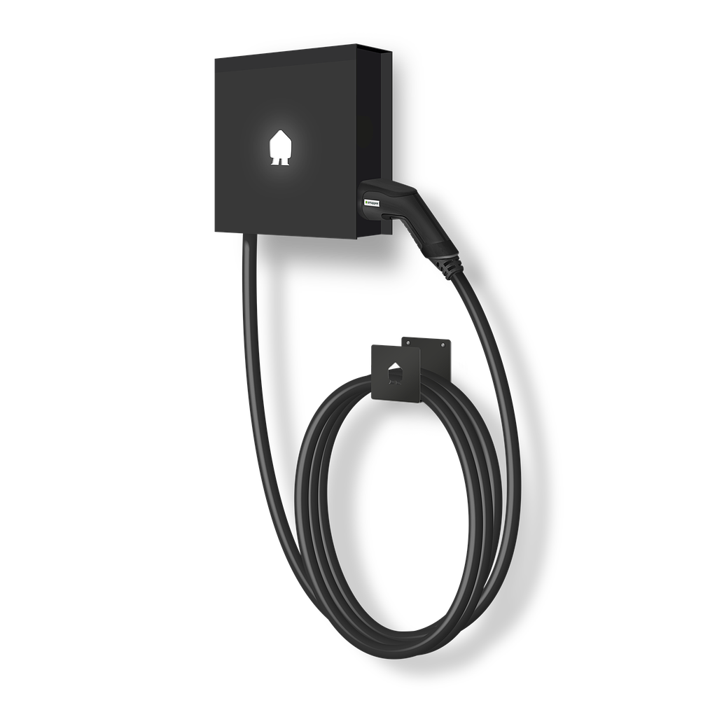 SMAPPEE EV WALL BUSINESS 22kW 3-PHASE 8M CABLE RIGHT - BLACK