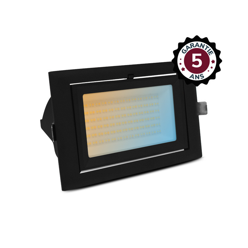 Spot LED Rectangulaire Inclinable Noir avec Alimentation Electronique 32/38W CCT GARANTIE 5 ANS