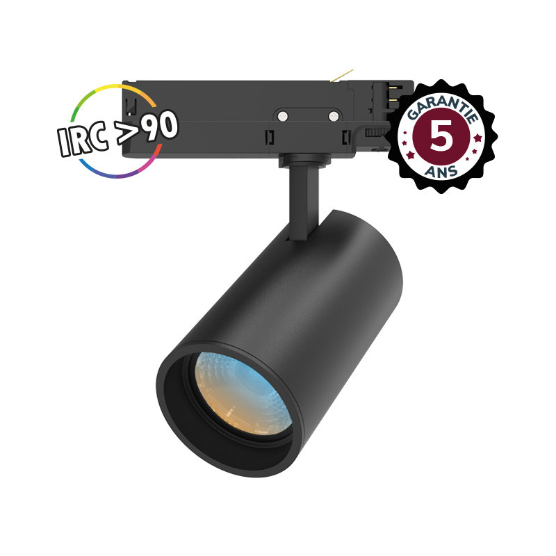 Ledspot voor driefasenrail Zwart 35W CCT IRC90 5J GARANTIE