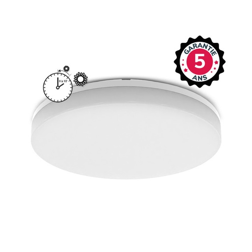 [100233] HUBLOT LED CLIPSO II ROND Ø280 MM 18W 4000K + RF DETECTOR MET UITDOOFWAARSCHUWING - 5 JAAR GARANTIE