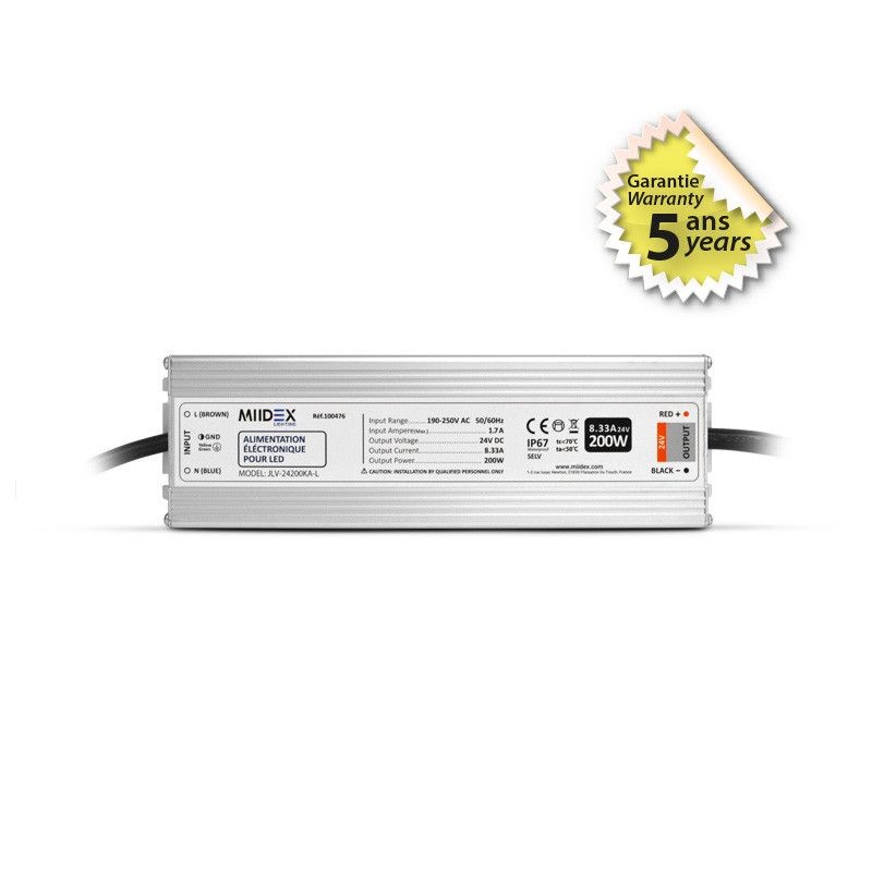 Voeding voor LED 200W 24V DC IP67