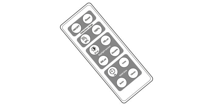 REMOTE CONTROL FOR TRIPROOF OSLO WITH HF SENSOR