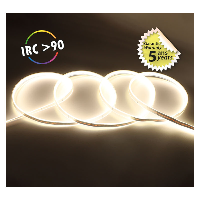 LED-STRIP-COB-6000K-5m-320 LED/m-9W/m-IP65-24V- 5 JAAR GARANTIE