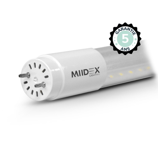 [100535] TUBE-LED-T8-12W-4000K-1200MM-TRANSPARANT-F/N ZELFDE KANT-STARTER- 5 JAAR GARANTIE