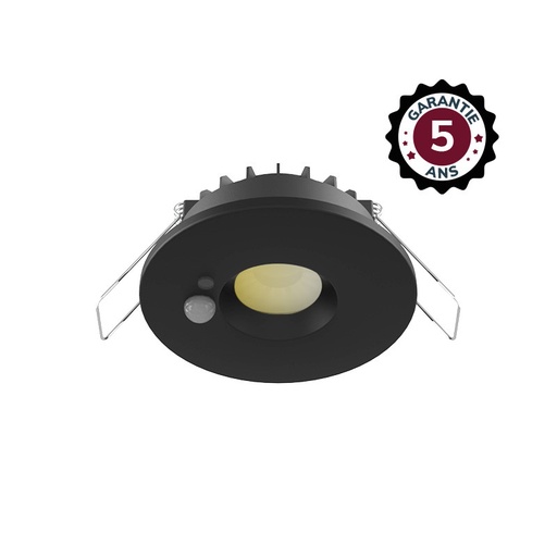 [100620] Spot LED ESA BBC 6W CCT 2700/3000/4000K Gradable Noir + Détecteur - Garantie 5 ans