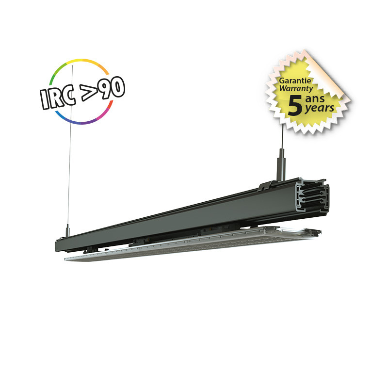 SPOT ON RAIL - LINEAIRE LED NOIR 600mm 20/18/16/14W 4000K - INCLINABLE 30° - GARANTIE 5 ANS