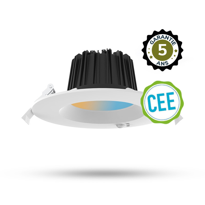 Spot LED CCT multi-puissance 13/18W 3000/4000/6500K Gradable blanc + Détecteur IR - Garantie 5 ans