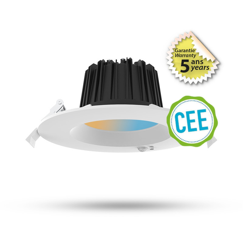 Spot LED CCT multi-puissance 13/18W 3000/4000/6500K Gradable blanc + Détecteur IR - Garantie 5 ans