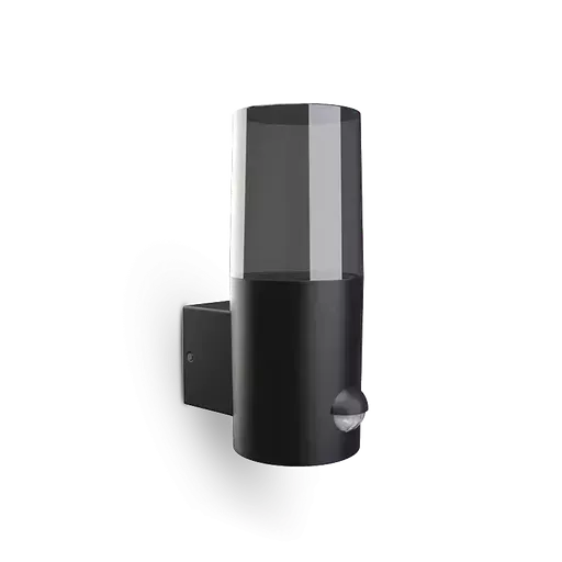 [100939] WALL MOUNT LED CYLINDRICAL E27 BLACK + IR DETECTOR