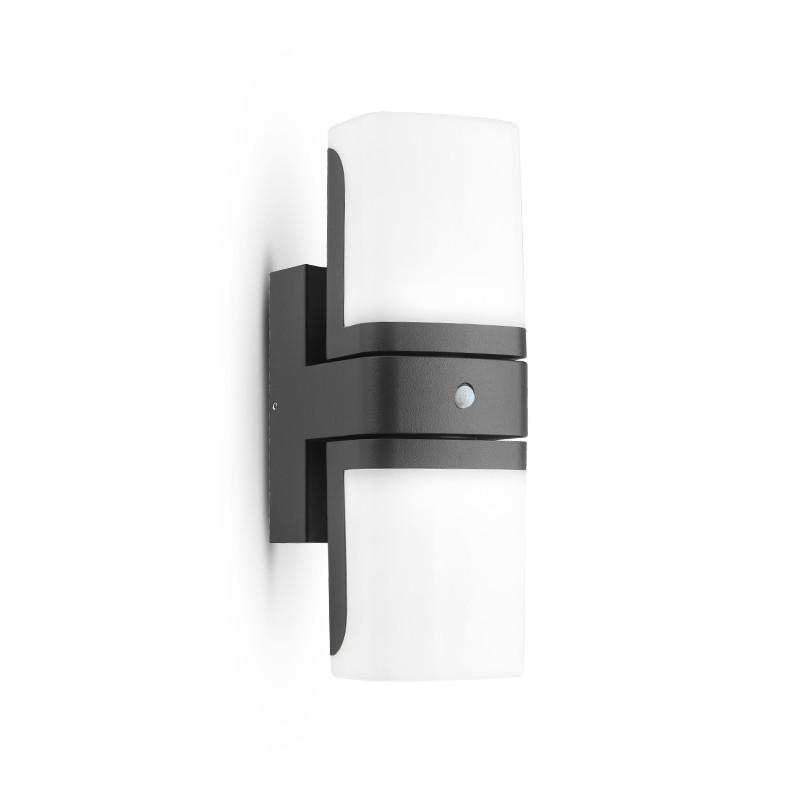 WALL MOUNT LED BLACK 12.5W 3000K IP54 + SENSOR IR