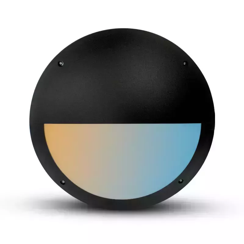 LED HUBLOT Ø300 20W CCT IP65 ASYM BLACK + DETECTOR RF EXTINCTION WARNING