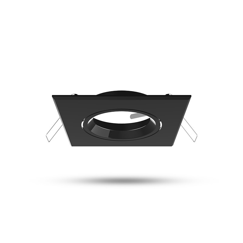 Support plafond Carré Orientable Noir 82 x 82 mm