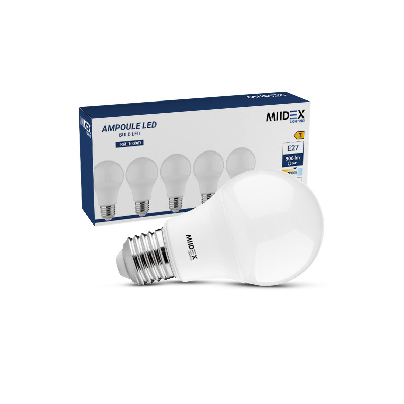 LED LAMP E27 7W 4000K 180° - PAK VAN 5 STUKS