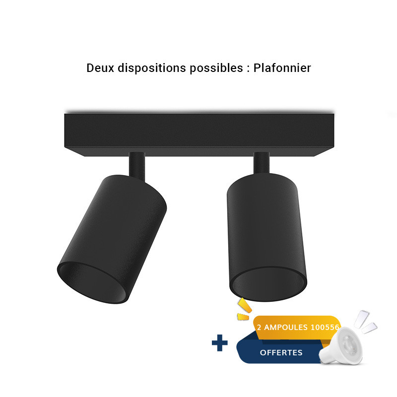 LIGHT BLACK 2 SPOTS GU10