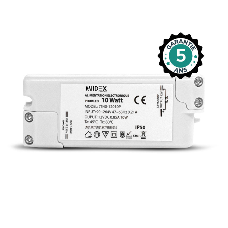 Alimentation pour LED 10W 12V DC