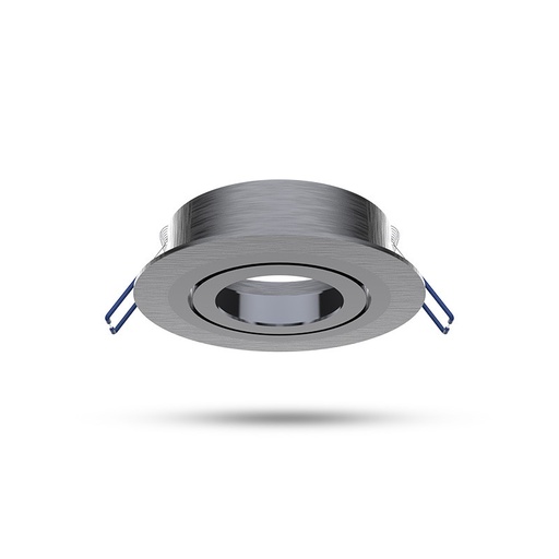 [7712] SUPPORT SPOT ROND KANTELBAAR/DRAAIBAAR ZILVER Ø92 mm