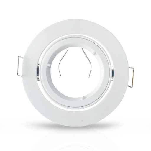 [7711] SUPPORT PLAFOND ROND INCLINABLE BLANC Ø95 mm (FIXATION 1/4 DE TOUR )