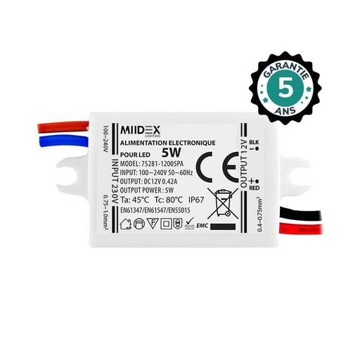 [75281] Voeding voor LED 5W 12V DC
