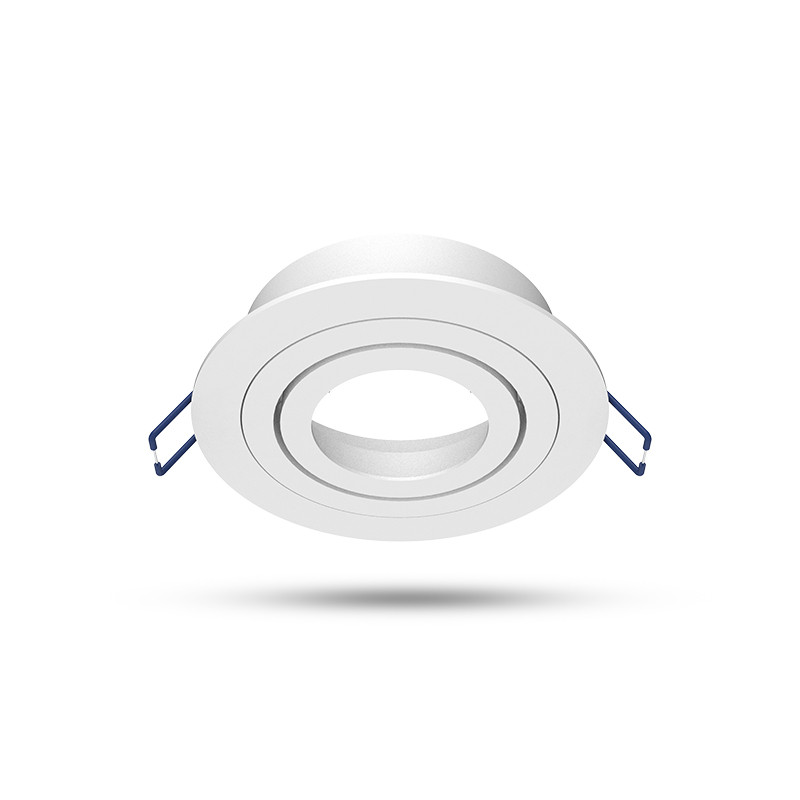 SUPPORT DE SPOT ROND INCLINABLE/ORIENTABLE BLANC Ø92 mm
