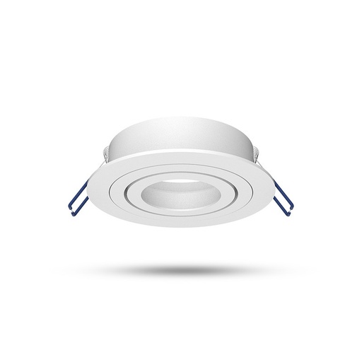 [77141] SUPPORT SPOT ROND KANTELBAAR/DRAAIBAAR WIT Ø92 mm