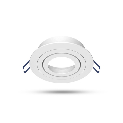 [77141] SUPPORT SPOT ROND KANTELBAAR/DRAAIBAAR WIT Ø92 mm