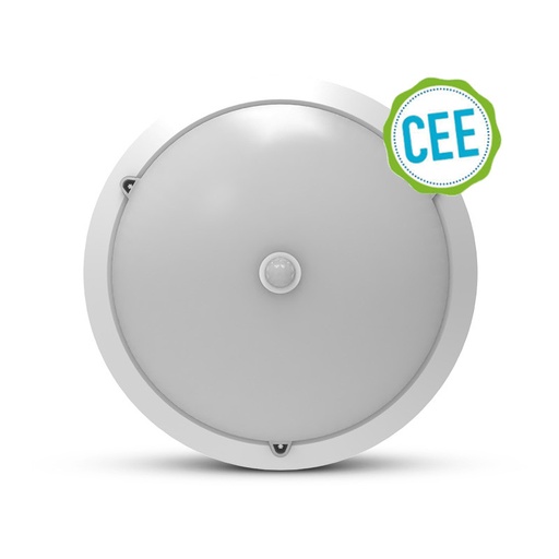 [779002] LED Hublot + Détecteur IR Ø300 15W 4000K IP65 Blanc