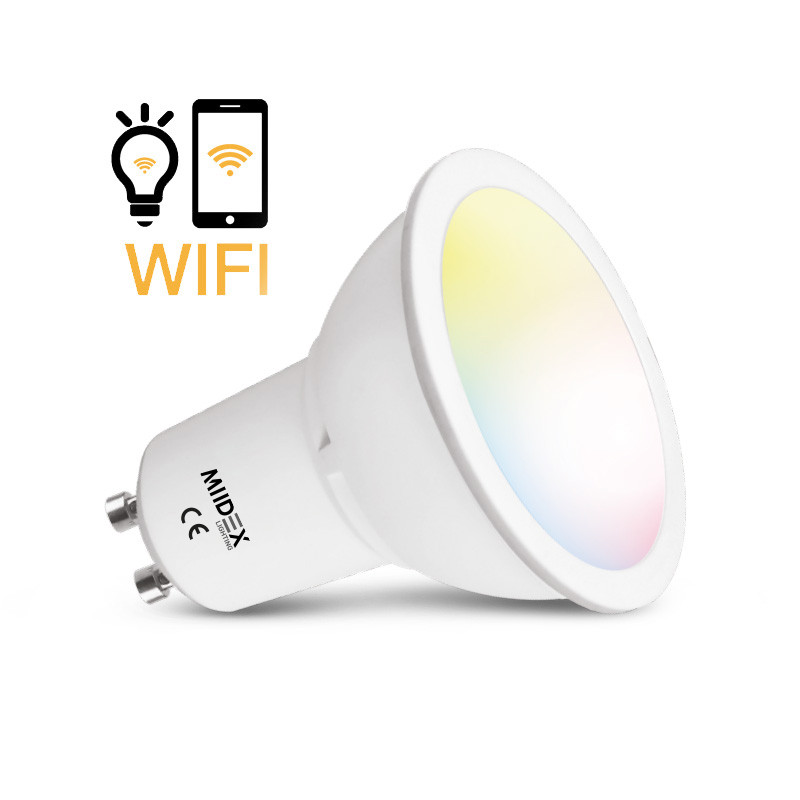 Aangesloten LED Lamp GU10 WIFI 5W CCT + RGB